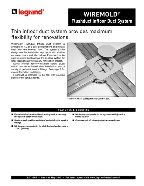 wiremold flushduct junction box triple duct type brass|flush duct junction box.